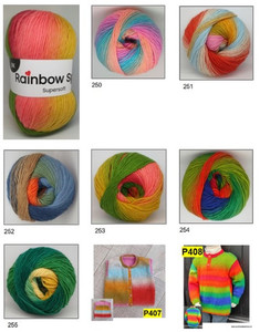 Rainbow Spun Ombre Stripe - 100% Acrylic DK / 8ply - 100 grams / 265 metres