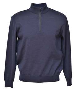 Mens Merino Zip-neck Jumper