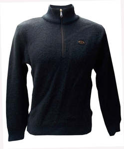 Workwear: Men's 100% Wool Corrugate Zip Neck