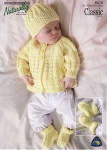 Booties: K614 Matinee Jacket, Hat & Booties