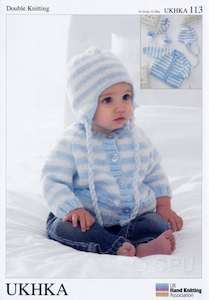 Miscellaneous: UKHKA 113 Cardigan, Helmet & Scarf 8ply