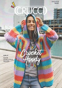 Jackets: 1641 Crocheted Hooded Jacket Digital Download
