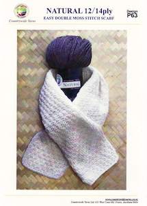 Scarves: P63 Easy Double Moss Stitch Scarf