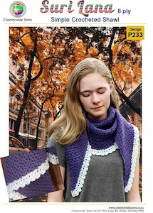 Shawls: P233 Simple Crocheted Shawl