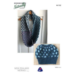 Cowls: N1732 Long Honeycomb Cowl & Beanie