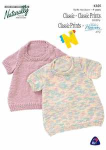 Dresses: K325 Short Sleeve Little Dress in 4ply/8ply*