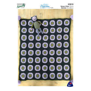 Patterns Crochet: K3010 Sunburst Blanket with Sleep Kitten