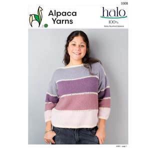 Sweaters: 3308 Stripe and Eyelet Sweater