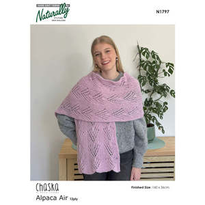 Patterns: N1797 Rib & Lace Zig Zag Wrap