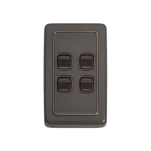 Switch - Rocker 4 Gang Ac Br 72x115mm Tr
