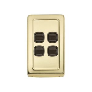 Switch - Rocker 4 Gang Pb Br 72x115mm Tr