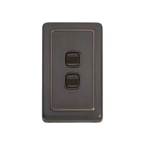 Switch - Rocker 2 Gang Ac Br 72x115mm Tr