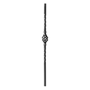 Italian Wrought Iron: Newel Post Twisted W/basket 1100x30x30 Id