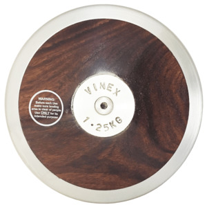Vinex Wooden Discus W/Steel Rim