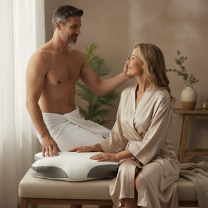 Adjag Healing Recovery: Dual Passion pillow....Neck Support Pillow - or up on the bench, keeping it soft for Purposeful Intimacy...