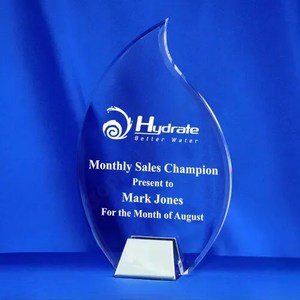 Flame Acrylic Award with Nickel Base – Knox Engravers