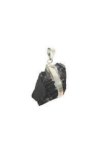 Pendants: BLACK TOURMALINE SILVER PENDANT - 06