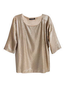 Sequins: SEQUIN SHIFT TOP GOLD