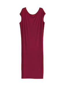Knitwear: LASER T MAXI DRESS MERLOT