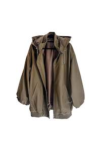 Products: HOODED GREEN LEATHER JACKET