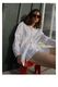 Beach Shorts White Linen