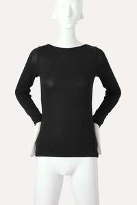 Clothing: GIOVANNI BOATNECK TOP BLACK HERRINGBONE LUREX