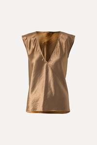 Clothing: HALSTON TOP BRONZE