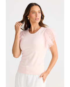 Blouses: Brave + True - Chance Tee (Soft Pink)