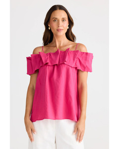 Blouses: Brave + True - Osaka Top (Fuchsia)