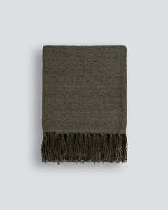 Baya - Richmond (Acrylic/Wool Blend) Throw - Dark Olive 125x150cm