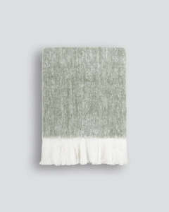 Throw: Baya - Sorrento (60% Acrylic, 20% Wool, 20% Polyester) Throw - Sage