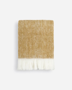 Throw: Baya - Sorrento (60% Acrylic, 20% Wool, 20% Polyester) Throw - Turmeric