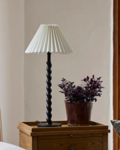 Home Decor: French Country - Pleated Linen Shade 35cmD White