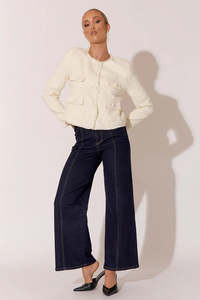 Adorne - Michaela Tweed Jacket (Cream)