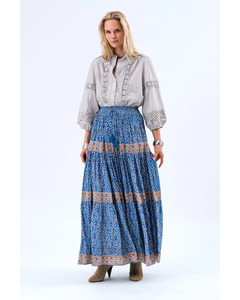 Lollys Laundry: Lolly's Laundry - Diamond Maxi Skirt (Blue)