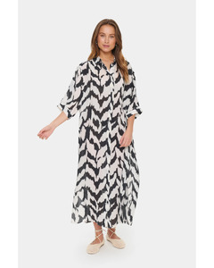 Saint Tropez: Saint Tropez - Kelsie Shirt Dress (Black Monochrom)