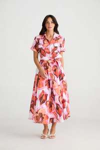 Brave True: Brave + True - Rossellini Short Sleeve Dress (Azalea)
