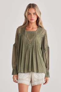 Talisman: Talisman - Exhale Blouse (Olive Dobby)ll