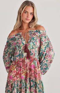 Talisman - Damascus Mid Sleeve Dress (Rose Garden)