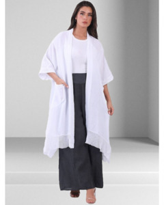 Lilliano - Italian Linen Blend open Jacket mesh Hem