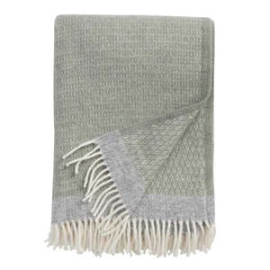 Nordic Style: Nordic Style - Klippan Lambswool Throw Harold (Pale green/Grey)