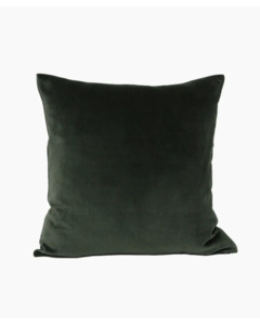 French Country - Velvet Cushion /W Feather Inner (Dark Green)