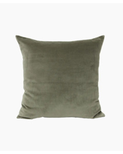 French Country - Velvet Cushion /W Feather Inner (Light Olive)