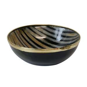 Living Room: Bombay Horn With Brass Rim Bowl