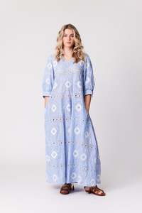 Libertine: Libertine - Meadow Dress (Sky/White)