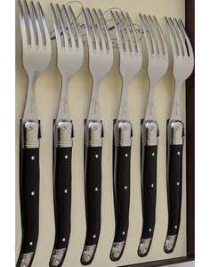 Provence - Laguiole 6 table forks gift box (Black)
