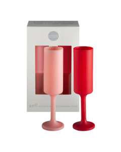 Ha Naturally: Hā Naturally - Cherry + Blush Silicone Unbreakable Champagne Flutes (2pk)