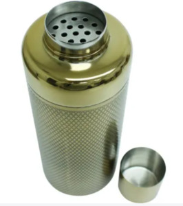 Robert Mark: Robert Mark - Art Deco Cocktail Shaker Gold Diamond Pattern (650ml)