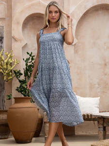 Sale Fashion: Humidity - Vacay Aries Dress (Blue Print)