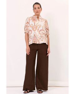 Blouses: Adorne - Lilian Short Sleeve Linen Top (Print)